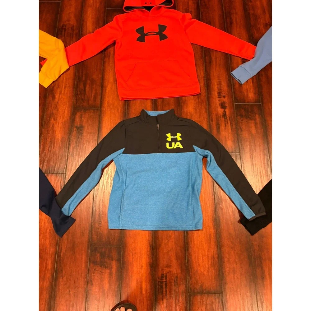 Kids Athletic Hoodie Bundle Under Armour Jordan Nike 3 Brand Size M 10-12 6pc